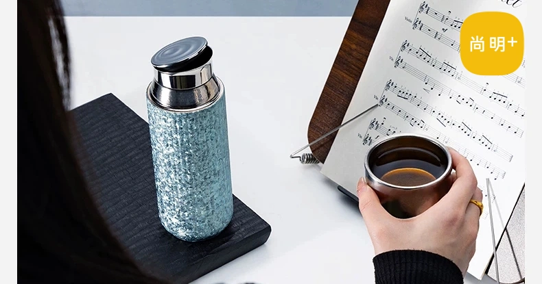 尚明纯钛2026新款男士保温杯双层钛水杯钛泡茶杯钛杯车载便携旅行