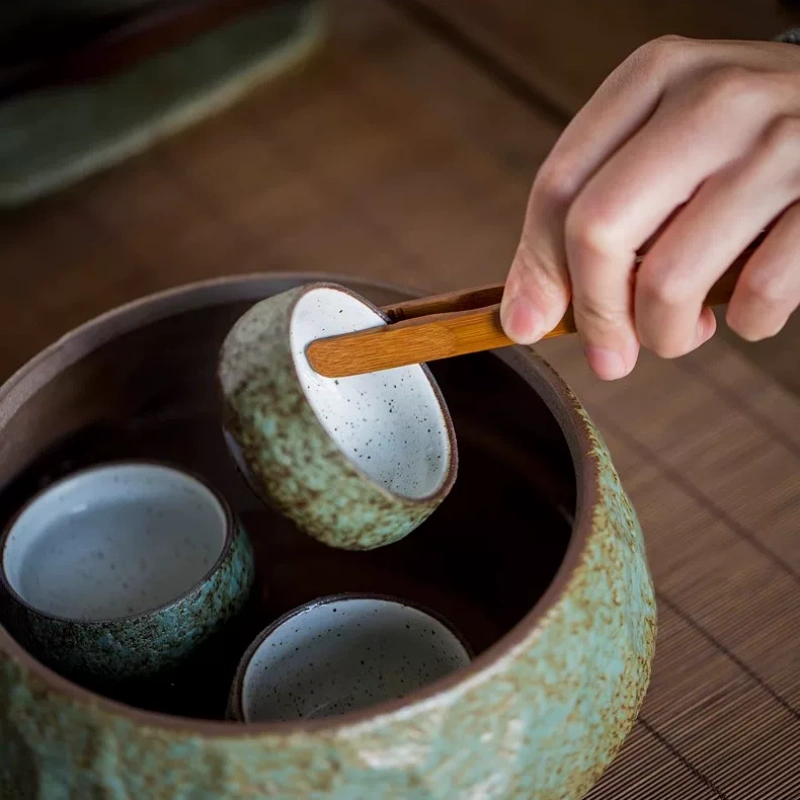 竹制茶夹茶杯夹碳化竹防烫竹夹品茗杯镊子泡茶杯夹茶道六君子配件