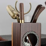 茶道君子茶具零配茶筒创意笔筒竹制手工实木六件套茶夹收纳筒