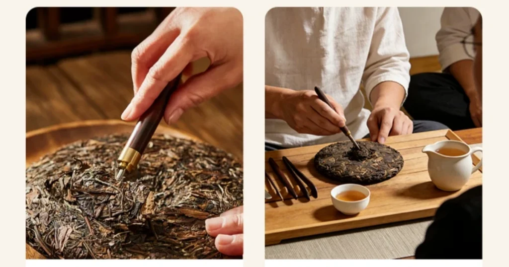 黑檀木花梨茶刀茶针不锈钢普洱茶饼刀茶锥茶具茶刀茶锥皮革打孔锥