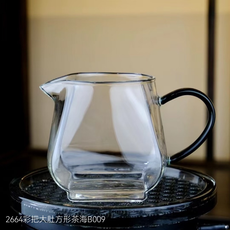 2664彩把大肚方形茶海B009