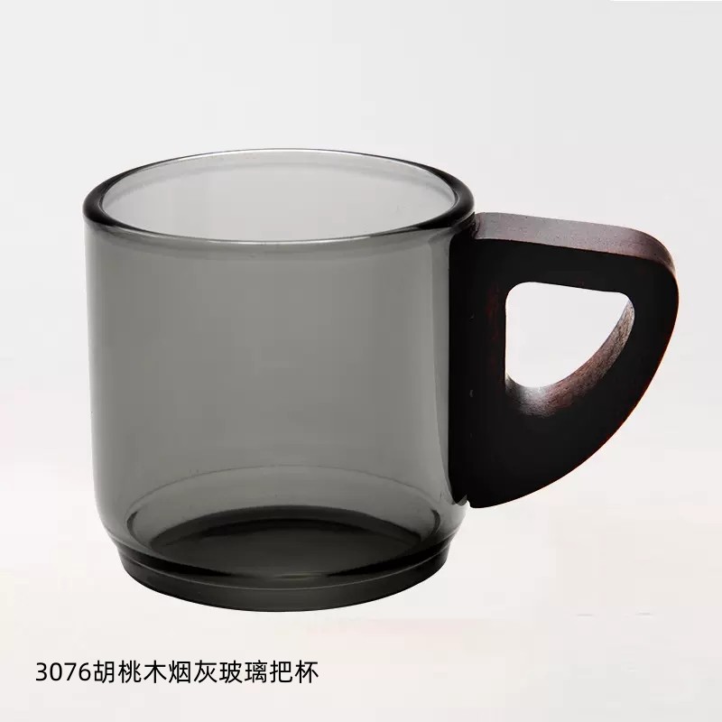 3076烟灰木把玻璃把杯