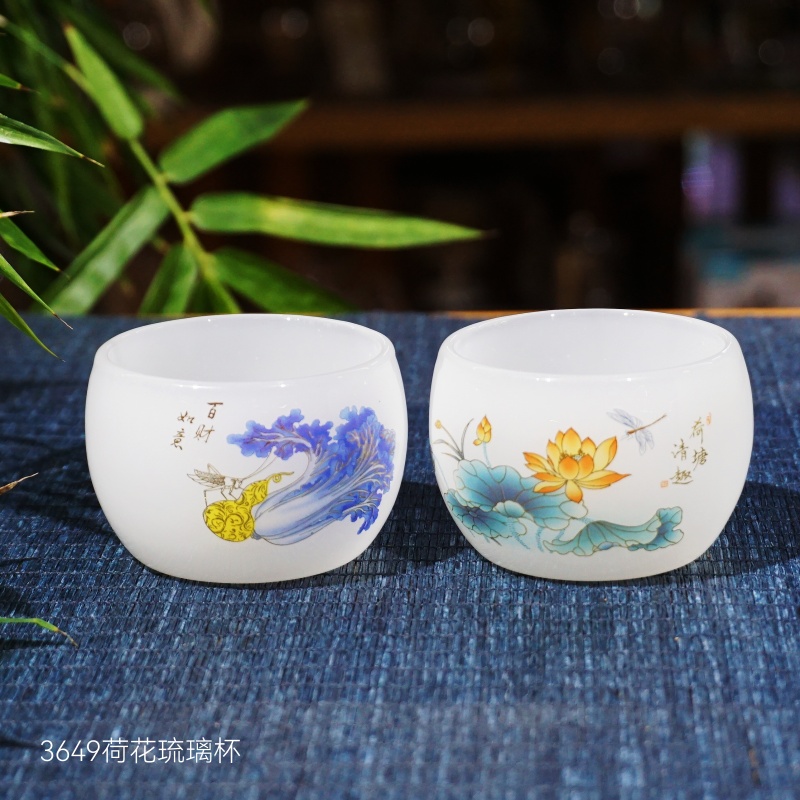 3649荷花琉璃杯