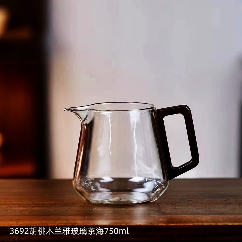 3692胡桃木兰雅玻璃茶海750ml
