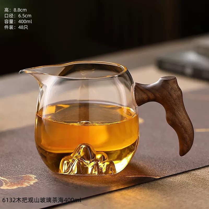 6132木把观山玻璃茶海400ml