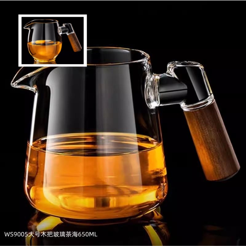 WS9005大号木把玻璃茶海650ML