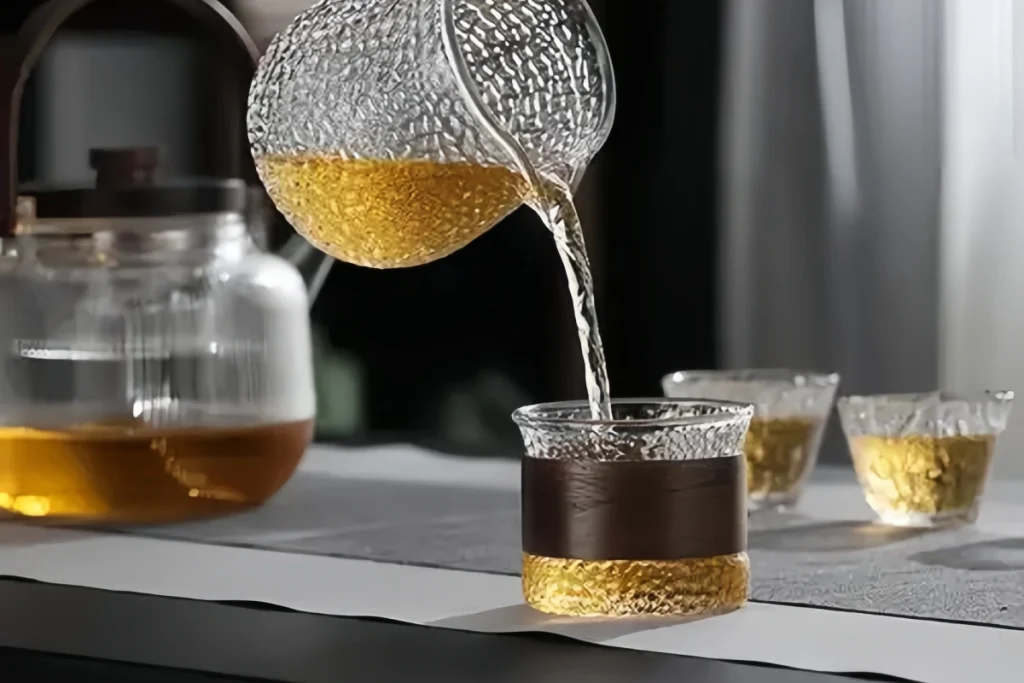 玻璃茶具茶垢清洗前后对比