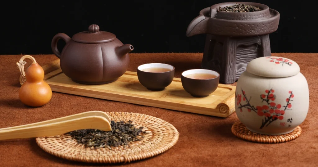 高档茶夹茶勺杯叉养壶笔茶刀五件套茶具配件茶道六君子实木黄铜茶道