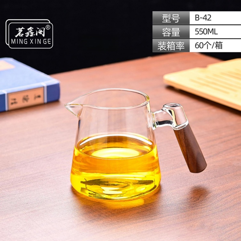 茗鑫阁B42木把玻璃公杯550ml