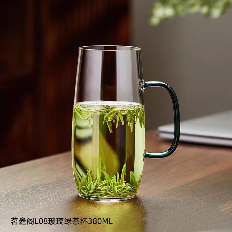 茗鑫阁L08玻璃绿茶杯380ML
