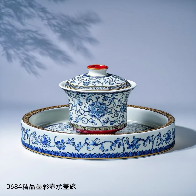 0684精品墨彩壶承盖碗