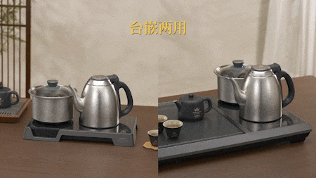 创窑茶器皇冠V茶炉出水水流慢放动态特写，静音出水不溅水设计