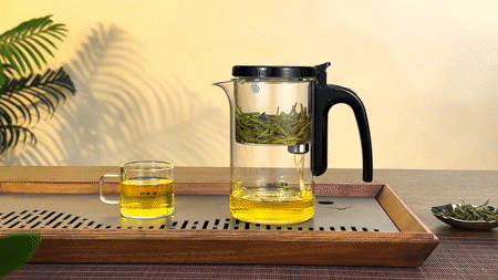 创窑茶器金灶U600/U800/U1000茶道杯日常泡茶动态演示，茶水分离居家茶台实拍GIF