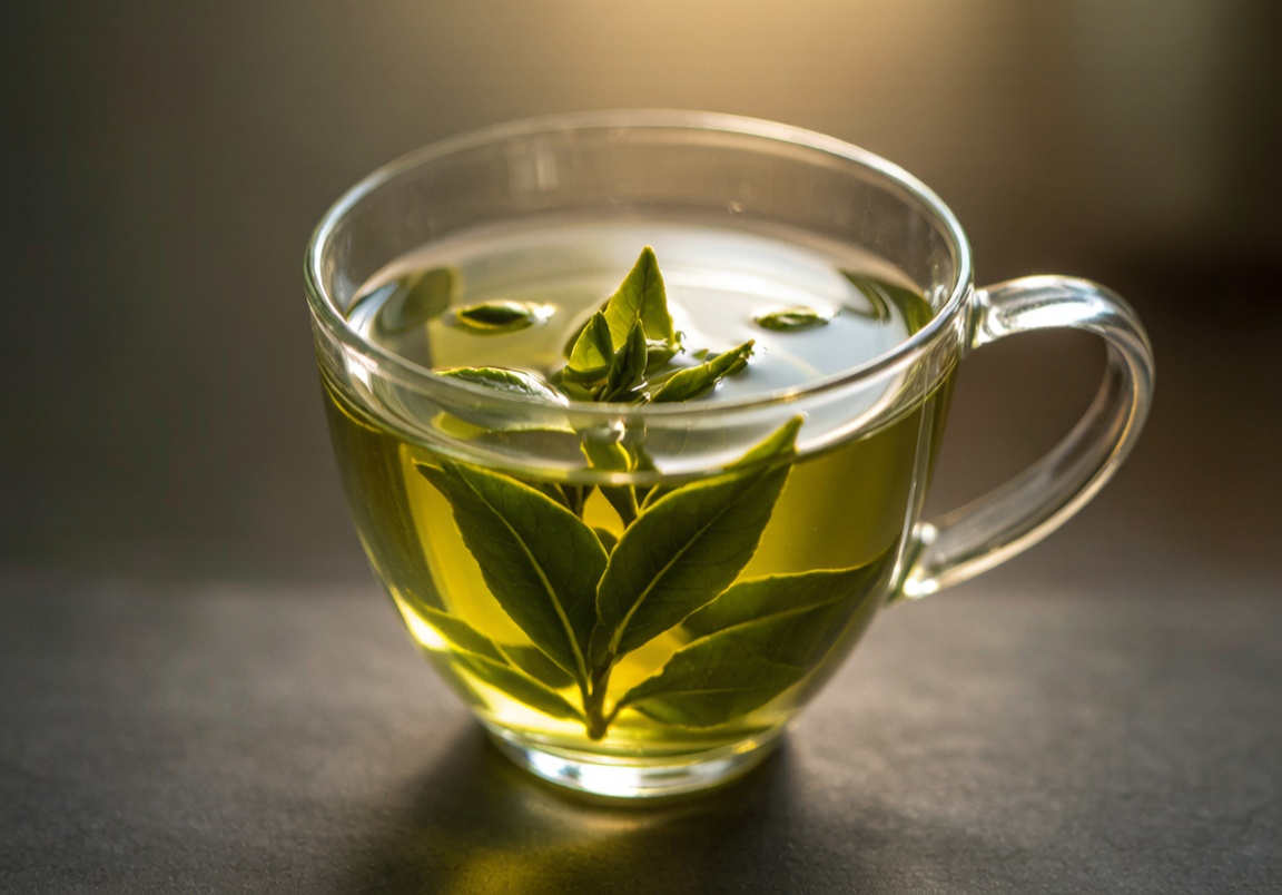玻璃茶杯中明前茶芽舒展 玻璃茶杯中明前茶芽舒展