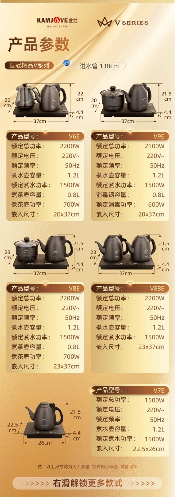 金灶皇冠 V 系列原厂包装实拍，内置防震珍珠棉，外层加厚硬纸箱，运输防磕碰